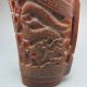 Old Antique 18 - 19th Chinese Ox Horn Carved Dragon Jiao Cup Nr/pc2267 Other photo 1