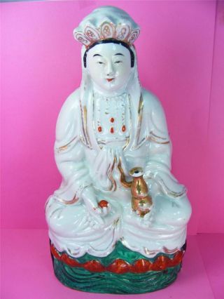 Nana ' S Antique Chinese Quan Kwan Yin Famille Rose Porcelain Figure 12 