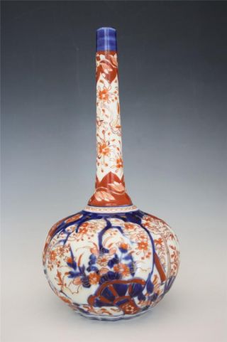 19c Japanese Imari Meiji Period Porcelain Vase Or Bottle photo