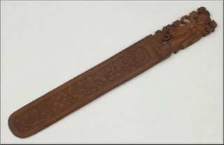 19th Century Chinese Carved Wood Page Turner photo