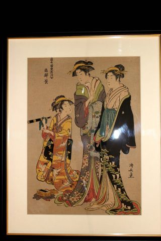 Torii Kiyonaga Japanese Woodblock Print $1 Start photo