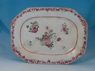 Antique 18thc Qianlong Period Famille Rose Chinese Export Platter C1770 photo