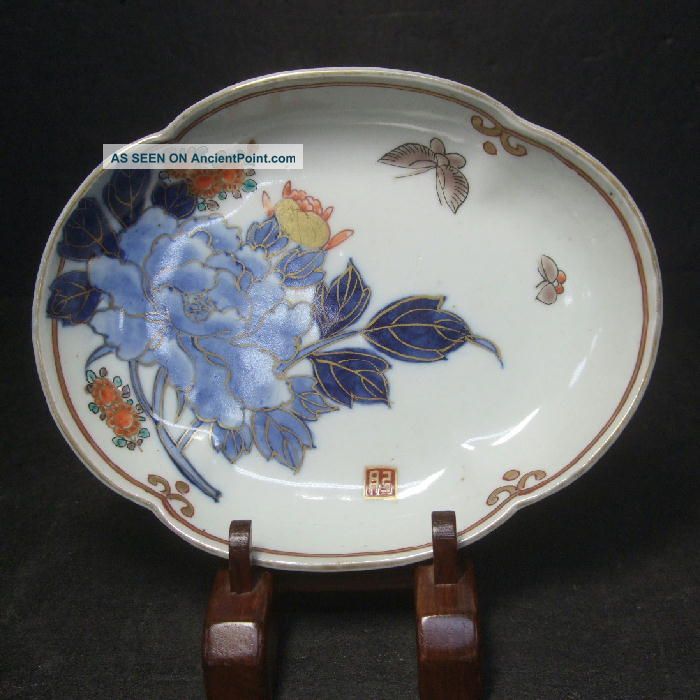 F707: Japanese Old Imari Porcelain Plate Good Flower Painting Some - Nishiki Plates photo