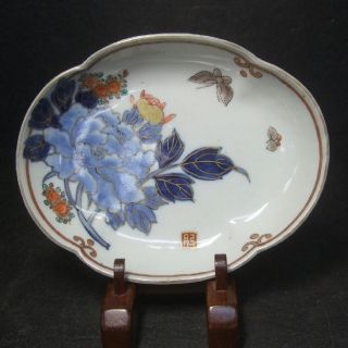 F707: Japanese Old Imari Porcelain Plate Good Flower Painting Some - Nishiki photo