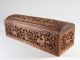19c Anglo Indian Deeply Carved Sandalwood Domed Top Box W Birds & Beasts India photo 3