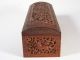 19c Anglo Indian Deeply Carved Sandalwood Domed Top Box W Birds & Beasts India photo 6