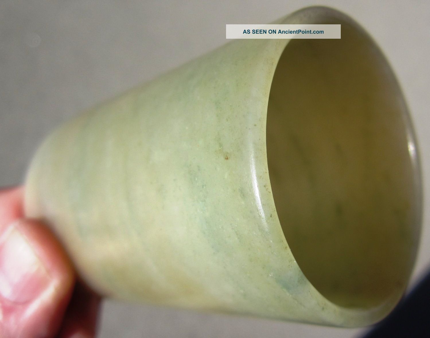 19th Century Chinese White - Green Jade Cylinder Vase 2 3/4 X 2 Inches Vases photo