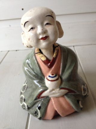 Rare Antique Japanese Nodding Man Nodder 19th Century Or Earlier With Two Heads photo