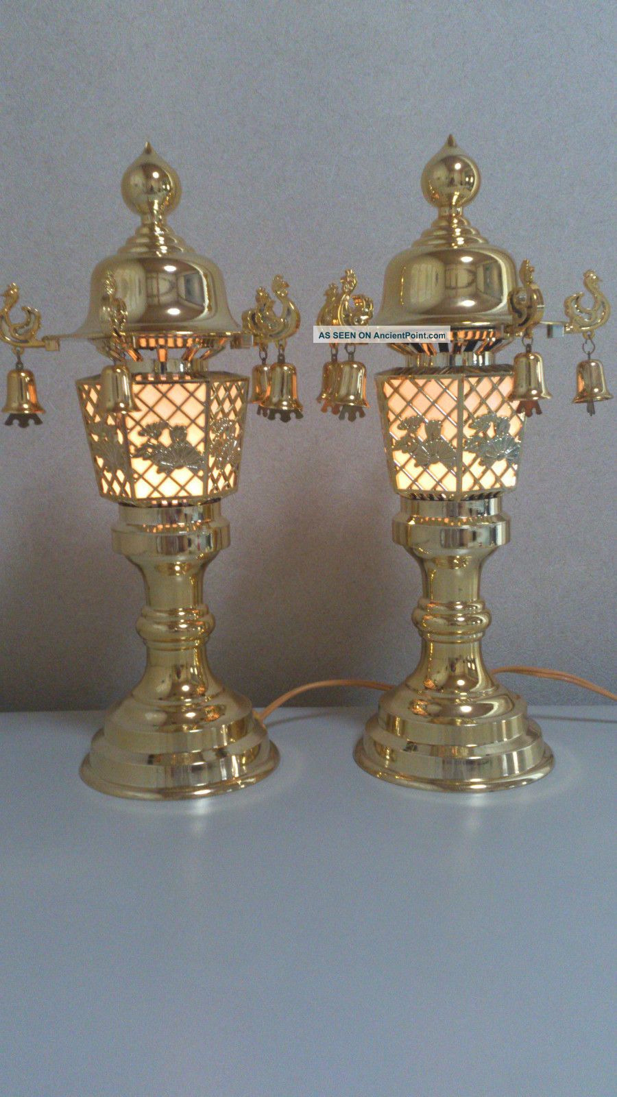Japanese Lantern Tourou Pair Set With Bell Other photo
