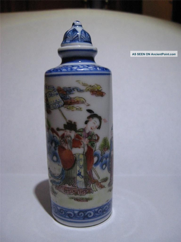 Fine Antique Chinese Famille Rose Porcelain Snuff Bottle Immortals Nr Snuff Bottles photo