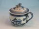 Antique 19th Century Chinese Export Canton Blue & White Cider Jug Teapots photo 2