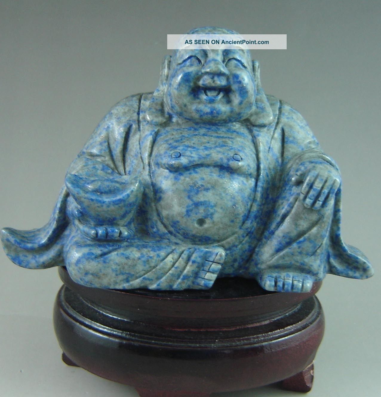 560g Antique Chinese Lapis Lazuli Carved Buddha Statue Other photo