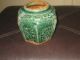 Late 19thc Deep Green Hexagon Shaped Pot Vases photo 6