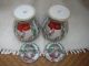Pair Chinese Export Canton Porcelain Lidded Vase Jar Urn Tall 10 