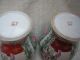 Pair Chinese Export Canton Porcelain Lidded Vase Jar Urn Tall 10 