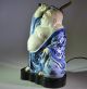 Antique Chinese Porcelain Buddha Lamp With Ox Bone Finial 11 