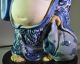 Antique Chinese Porcelain Buddha Lamp With Ox Bone Finial 11 