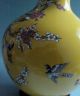 China Yellow Glaze Famille Rose Plum Blossom Magpie Celestial Sphere Vases Vases photo 5