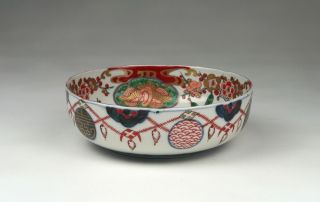 Very Fine And Rare 18thc Antique Japanese Edo Arita Imari Porcelain Bowl photo