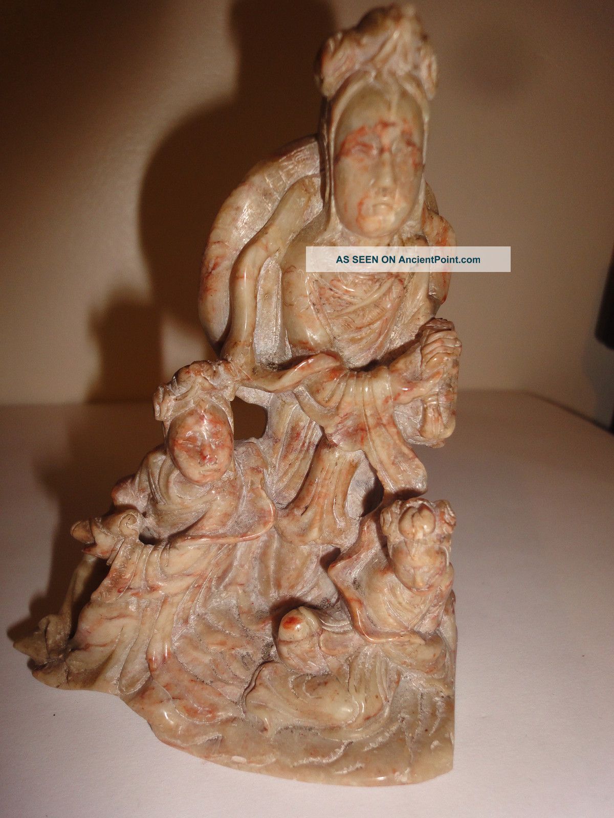 Good Quality Antique Chinese Carved Soapstone / Hardstone Figure Group Deities Other photo