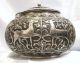 Antique Solid Silver Persian/indian Lidded Round Box Middle East photo 3
