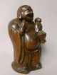 Antique Japanese 19th Century Bizen Buddha Hotei Figure Buddhas photo 3