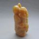 180g Fine Chinese Yellow Dragon Jade Carved China Doll Peach Statue Other photo 3