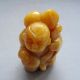 180g Fine Chinese Yellow Dragon Jade Carved China Doll Peach Statue Other photo 8
