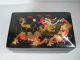 5 Vintage Chinese Black Laquered Stacking Dragon Boxes Boxes photo 6