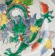 Vintage Chinese Famille Rose Large Plate Hand Printed Dragon On Both Side Plates photo 1