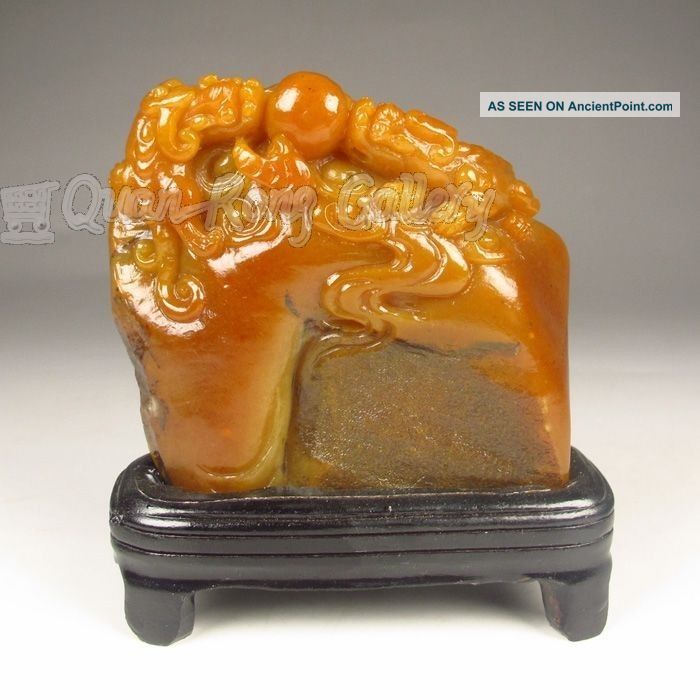 Chinese Shoushan Stone Statue - Pi Xiu Dragon Nr Dragons photo
