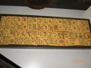 Antique Mah Jongg Set In Box With Racks photo