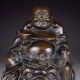 Chinese Bronze Statue - Laughing Buddha & Toad Nr Buddha photo 1