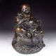 Chinese Bronze Statue - Laughing Buddha & Toad Nr Buddha photo 4