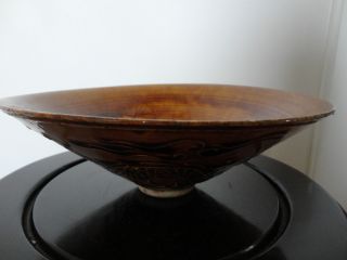 Old Chinese Porcelain Bowl With Brown Glaze photo