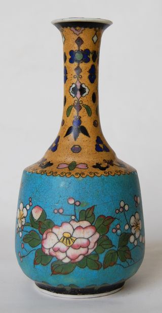 Fine Quality Cloisonne On Porcelain Vase Marked Kaiyosha And Shippo Kaisha   photo