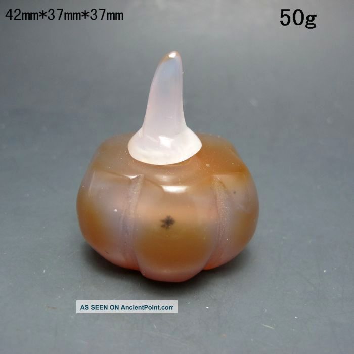 Chinese Pumpkin Shape Agate Hand - Carved Snuff Bottle Nr/xb2309 Snuff Bottles photo