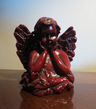 Red Stone Statue Of Angel From China photo