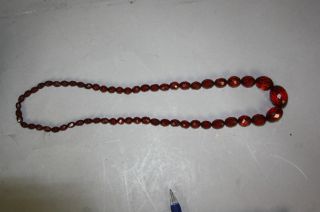 Chinese Carved Cherry Amber Necklace photo