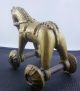 Rare Antique 19c.  Indian Cast Solid Brass Temple Toy Horse India photo 3