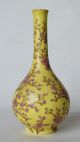 Very Fine Japanese Porcelain Vase Fukagawa Prunus Yellow Fond Early 20th Century Vases photo 1