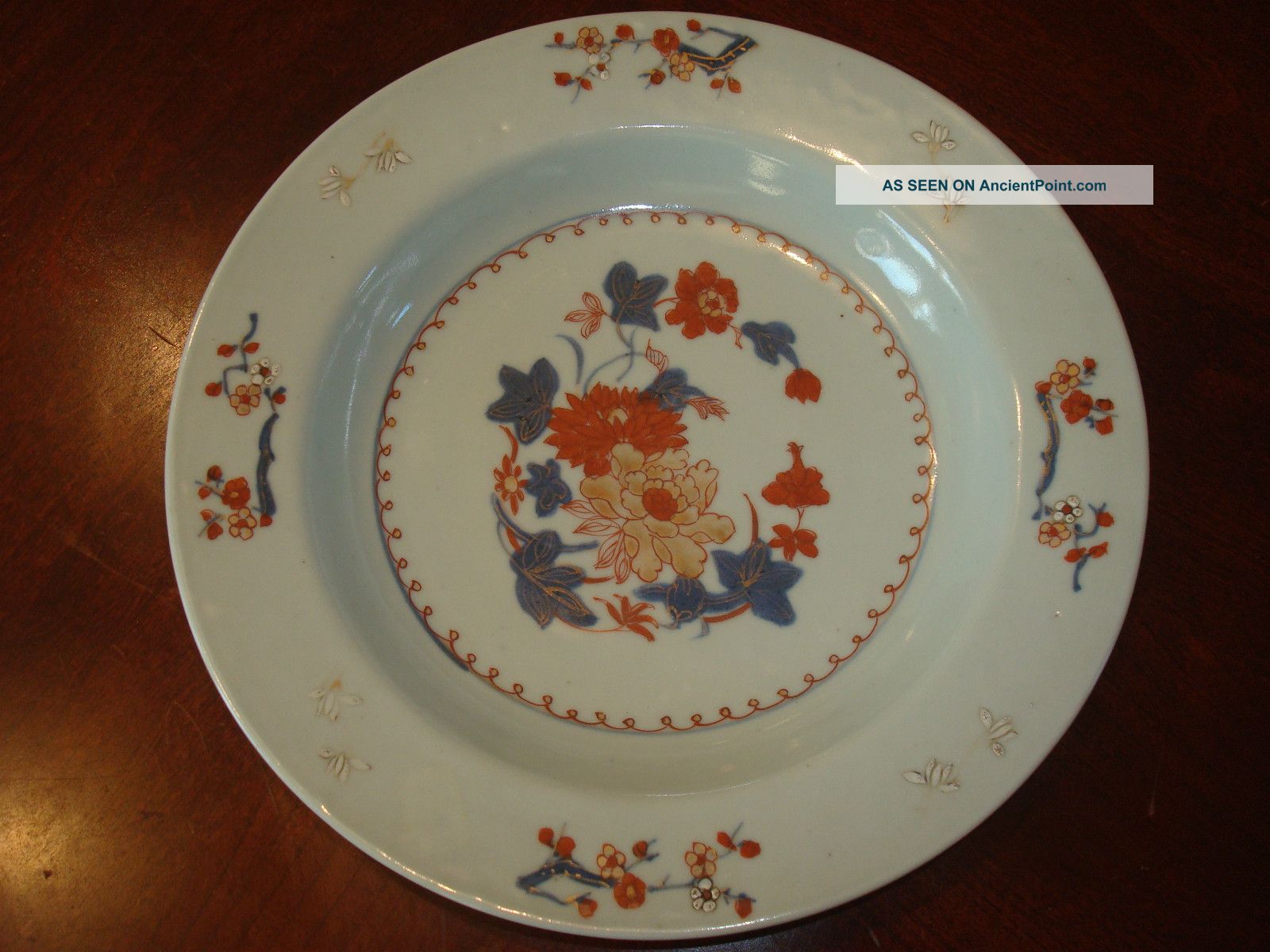 Antique Chinese Famille Rose Soup Bowl Plate,  18th C,  Qianlong Period Plates photo