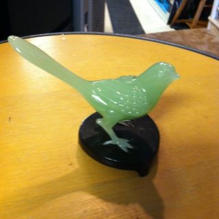 Green Jade Bird With Wooden Stand photo