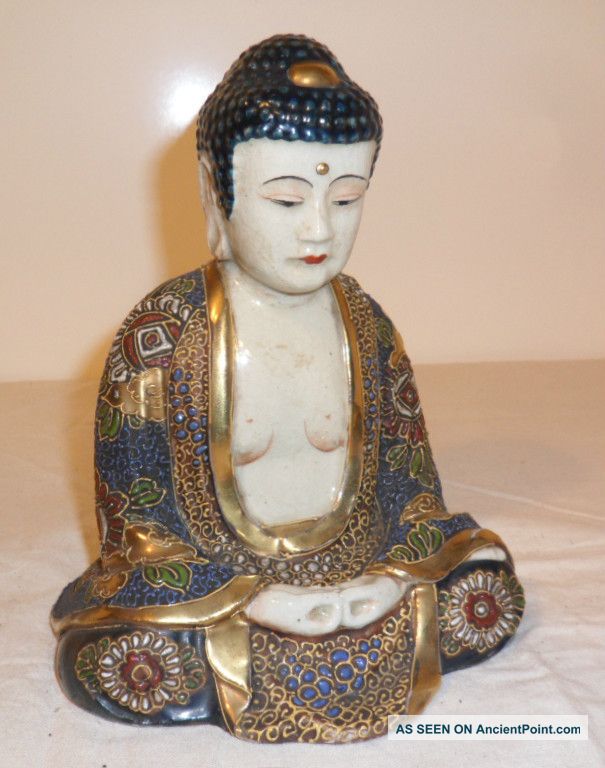 Late 19th Century Japanese Satsuma Buddha Statues photo