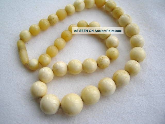 Art Deco Bone Bead Necklace Unusual Clasp Antique Necklaces & Pendants photo