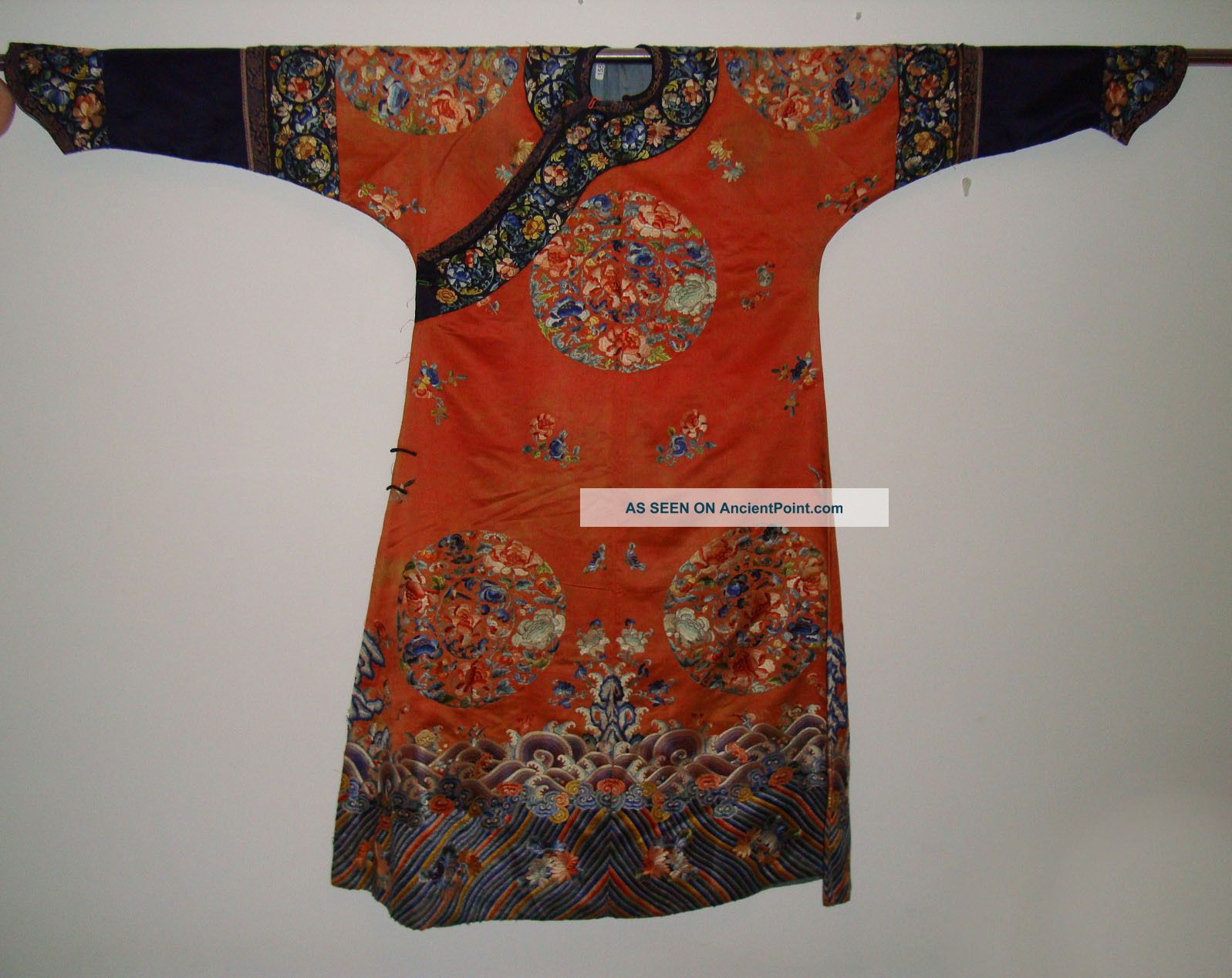 Old Qing Dynasty Chinese Silk Embroidery Court Robe Robes & Textiles photo