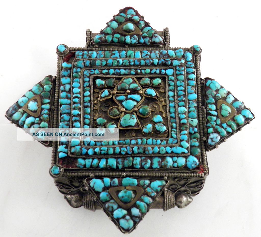 Authentic - Very Rare And Early Tibetan Ga’u Reliquary Amulet/locket C.  1800s Tibet photo