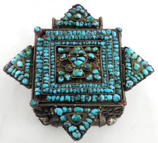 Authentic - Very Rare And Early Tibetan Ga’u Reliquary Amulet/locket C.  1800s photo