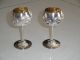 Pair Of 2 Antique Chinese Silver Dragon Cordial Goblets Rice Wine Stem Cups Glasses & Cups photo 2