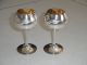 Pair Of 2 Antique Chinese Silver Dragon Cordial Goblets Rice Wine Stem Cups Glasses & Cups photo 4